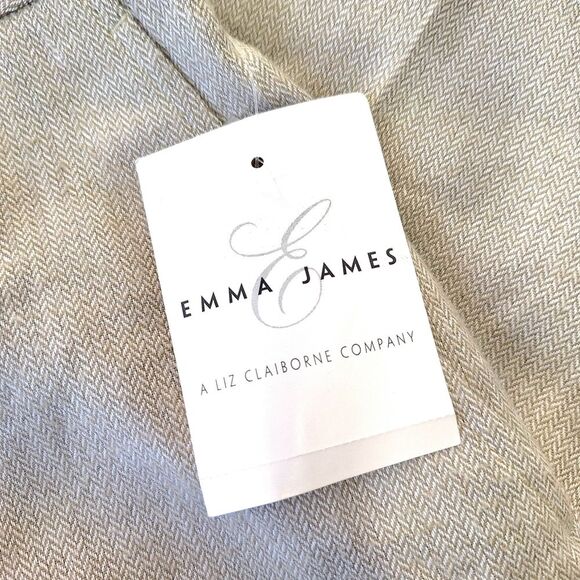 NWT Emma James Cream Khaki Tweed Trousers Pants Sz 16 - Picture 8 of 15